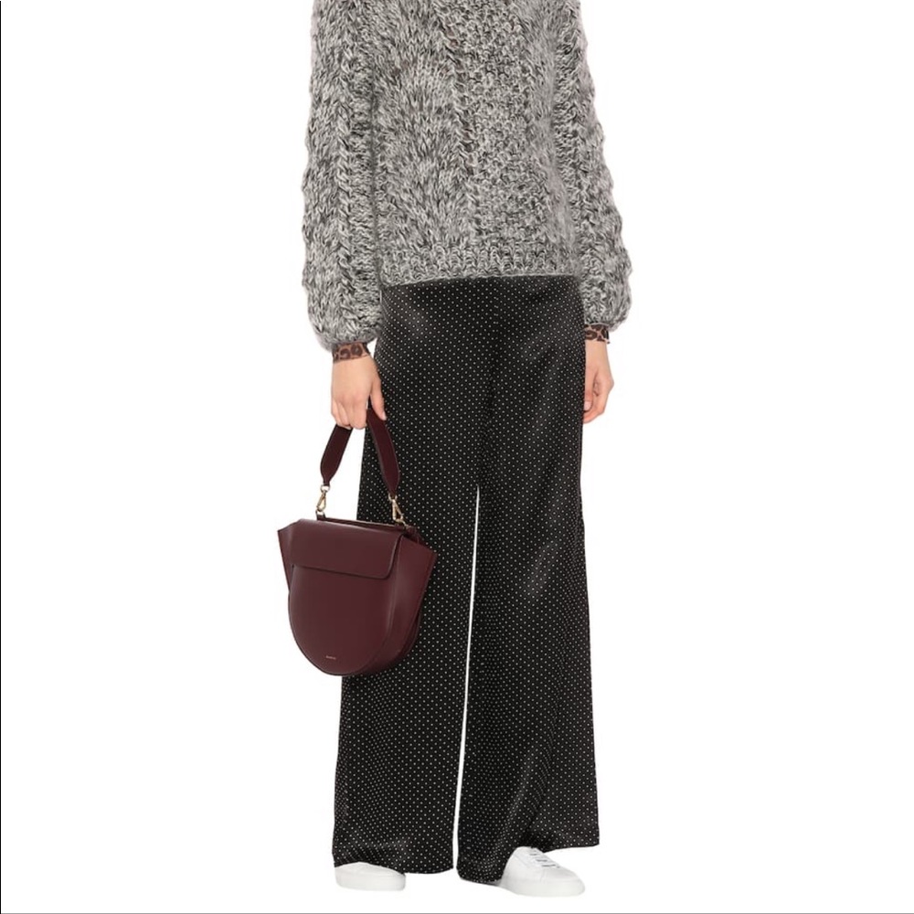 Ganni Satin Wide-Leg Trousers